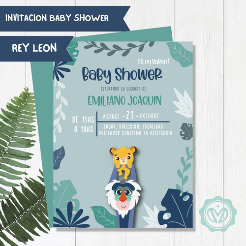 Invitación Baby Shower El Rey Leon Bebe 0