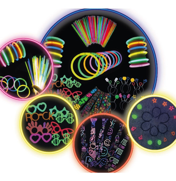 Kit Balada Festa Neon 130 Peças Pulseira Neon Óculos E Tiara 0