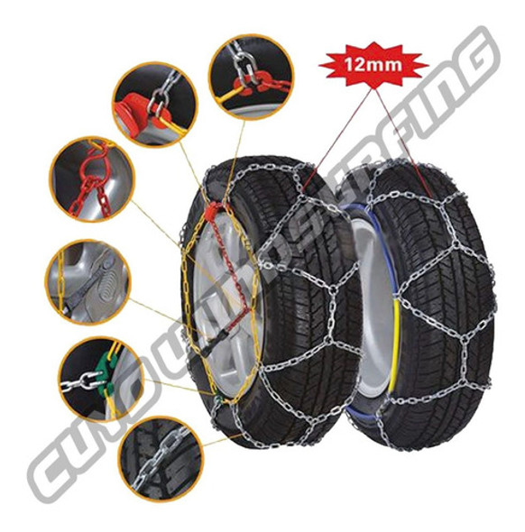 Cadenas Nieve Barro Par Eslabon 12 Mm R 13 14 15 16 50 1