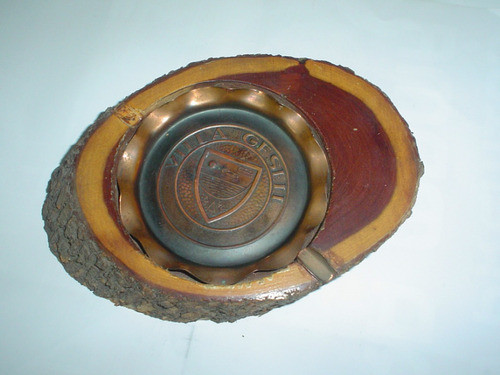 Villa Gesell Escudo Cenicero Cobre Madera Arbol Coleccion 0