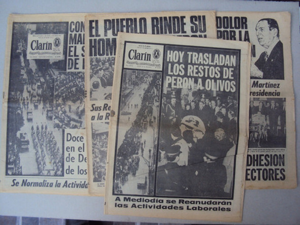 Antiguos Diarios Clarin Muerte Juan Domingo Peron 1974 0