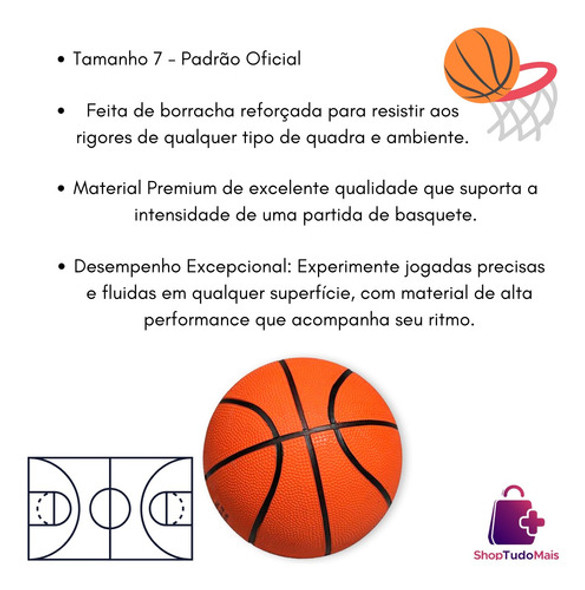 Bola Basquete Basketball Tamanho 7 Padrão Oficial Quadra 1 Bola Basquete Basketball Tamanho 7 Padrão Oficial Quadra 1