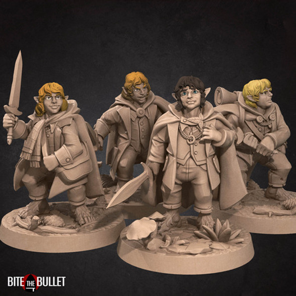 Cuatro Hobbits - Miniatura - Señor De Los Anillos - Mythzerk 1
