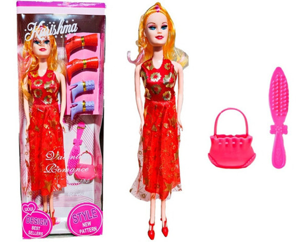 Muñeca De Goma Articulada Juguete Regalo Niña + Accesorios 0