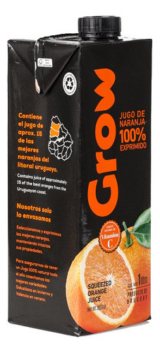 Jugo De Naranja 100% Exprimido Grow Tetra 1 Lt. 1