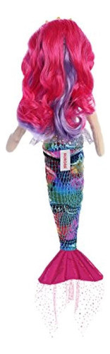 Aurora World Sea Sparkles Mermaid Plush Rainbow Fuchsia 0