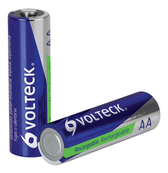 Set De 2 Pilas Recargables Aa 2500 Mah Volteck 500 Ciclos 0