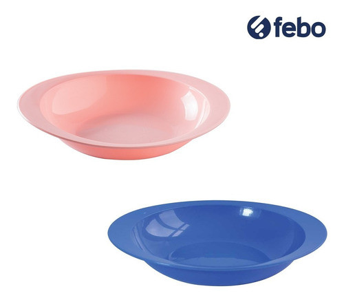 Plato Plasutil Infantil De Plástico Color Rosa 600ml Febo 1