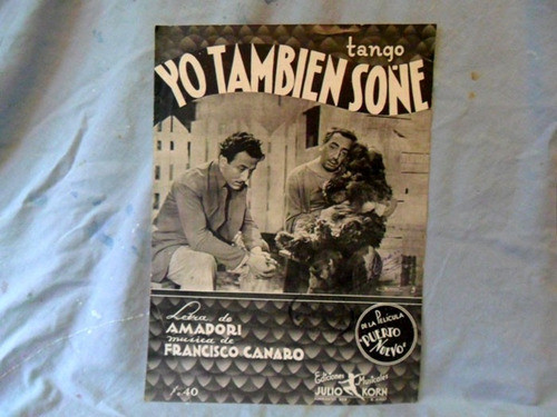 Yo Tambien Soñe, Canaro Amadori Partitura Tango Puerto Nuevo 0