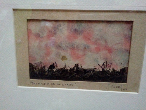 Antigua Acuarela Tinta Jorge L. Ducet 1963 Escuela Argentina 1