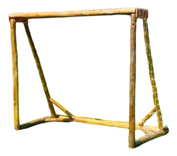 Arco De Fútbol En Madera Troncos Con Red Nylon 1,50x1,00 0