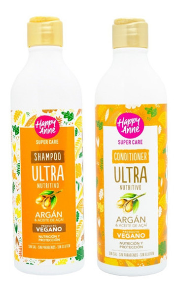 Happy Anne Ultra Nutritivo Shampoo Acondicionador Vegano 3c 0