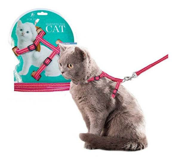 Correa Arnes Para Gato Mascota Paseo Viaje Gancho Mosqueton 0 Correa Arnes Para Gato Mascota Paseo Viaje Gancho Mosqueton 0