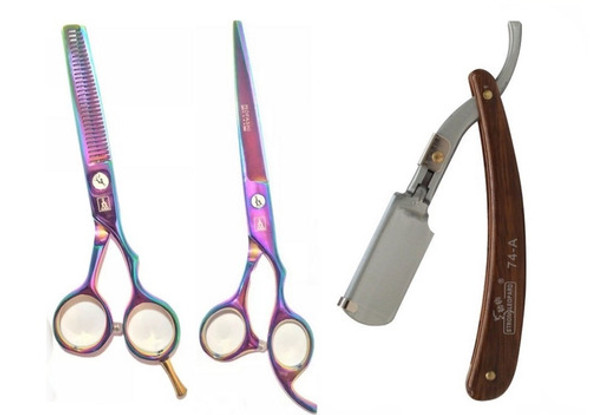 Tesoura Fionavalha 6.0 + Desbastadeira 6.0 + Navalhete 0