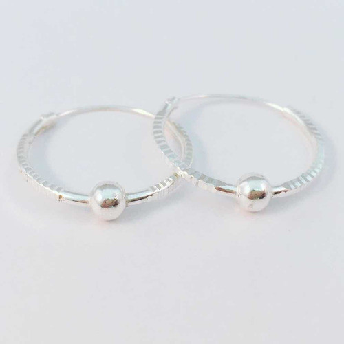Aros En Plata 925 De 1,5 Cm De Diámetro. Con Bolita. Inspira 0