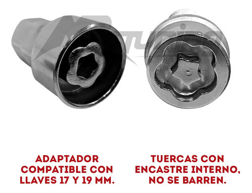 Tuerca Bulon Antirrobo Peugeot 208 306 Partner Llanta Chapa 1
