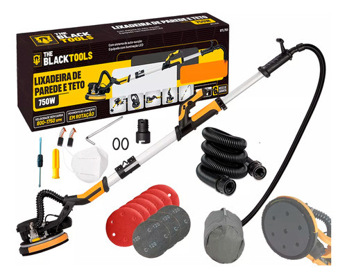 Lixadeira Profissional De Parede Teto Drywall Led 750w 220v 0
