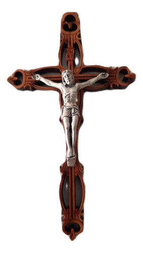 B. Antigo - Suntuoso Crucifixo Gótico Italiano Madeira Oliva 0
