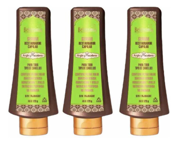 Serum Restaurador Capilar Puntas Argan  Bellísima X3 De120ml 0