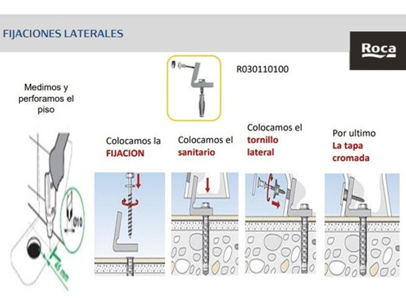 Tornillos Fijación Lateral Para Inodoro Bidet Roca Original 1