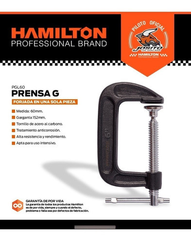 Prensa Tipo G 6 PuLG Sargento Hamilton Fundicion X 2 Unidad 1