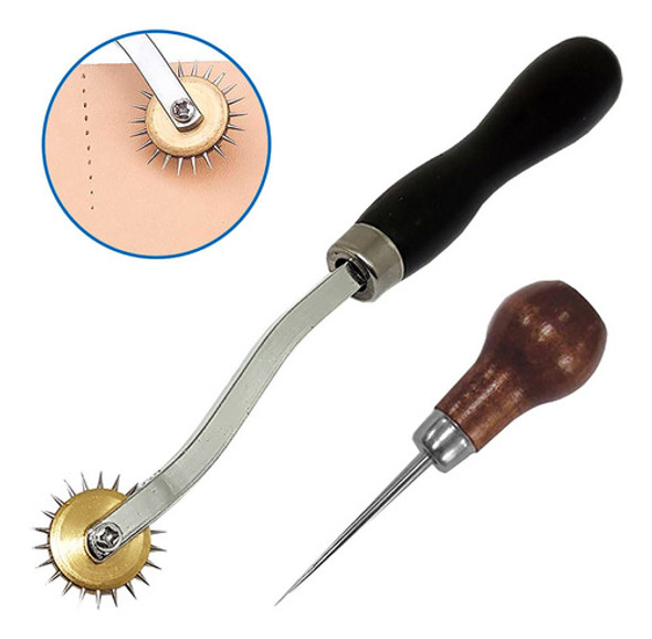 Marcador Carretilha C/ Agulhas Couro Eva Plásticos + Agulhão 0