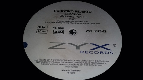Robotiko Rejekto Injection Robotiko Part 2 Vinilo Maxi 1990 1