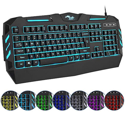 Bakth 7 Colores Teclado Retroiluminado Led Para Juegos, Sens 0