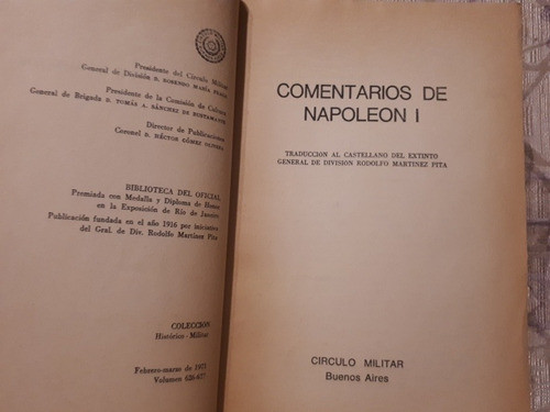 Comentarios De Napoleon I - Traducido  Gral. Martinez Pita 1