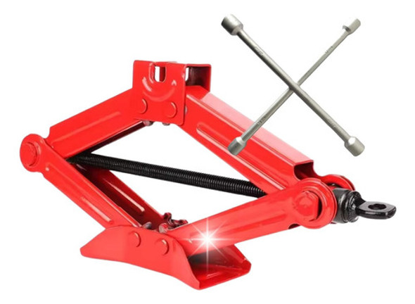 Kit 2 En 1 Accesorios Auto Cricke Tijera + Llave Cruz 14 0