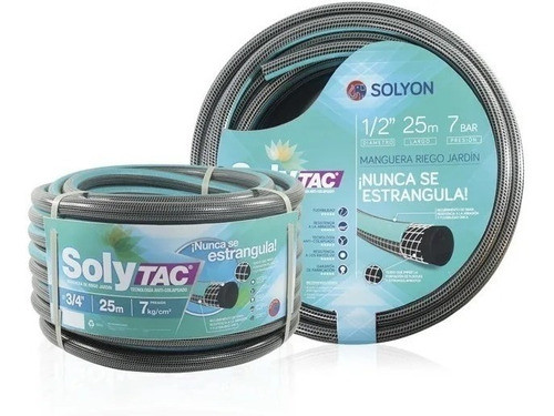 Manguera Anti-colapso 1/2x25 Mts Soly Tac + Soporte Metálico 1
