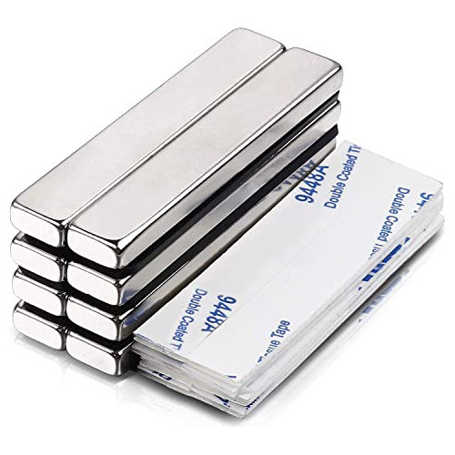 Iman De Neodimio Rectangular De 60 X 10 X 5mm 8 Unid Plata 1