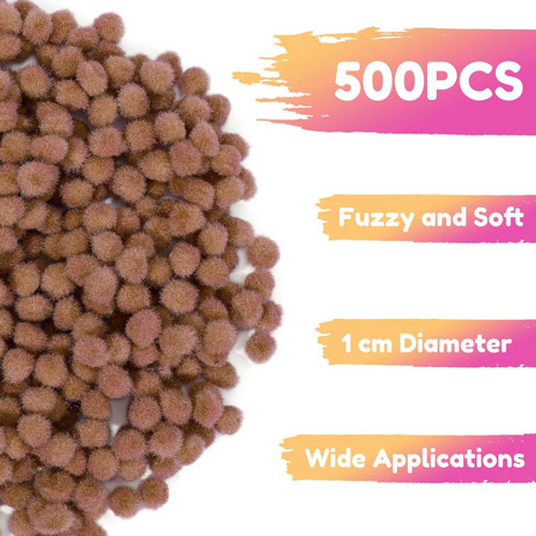 Pom Poms Marrón De 1 Cm, 500 Piezas Para Manualidades 1