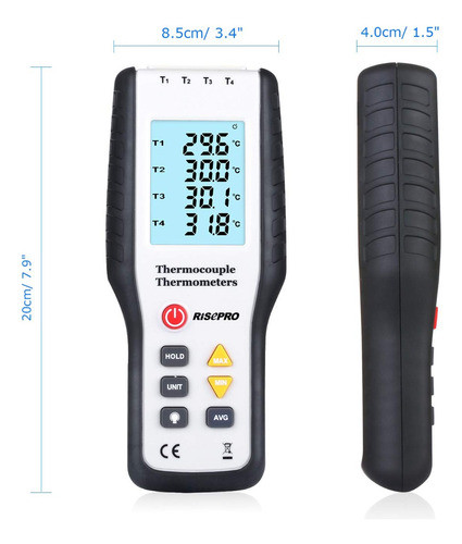 Termómetro Termopar 4 Canales Termocuplas Temperatura 1