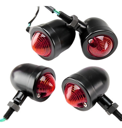 4 X Moto Universal Metal Intermitentes Indicador Luz Intermi 0