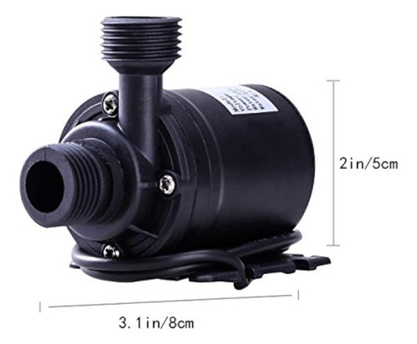 Ueetek Dc 12v Bomba De Agua Sumergible Sin Escobillas 800l / 1