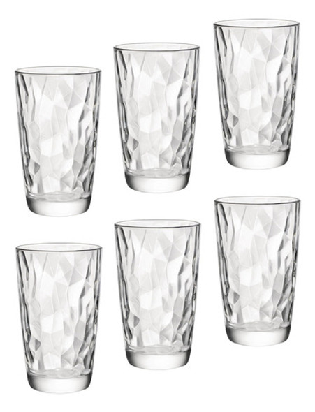 Bormioli Rocco Diamond Cooler Glasses Clear 16 Oz Juego De 6 0