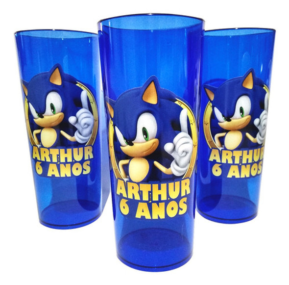Copo Long Drink Personalizado Sonic 10 Unidades 0