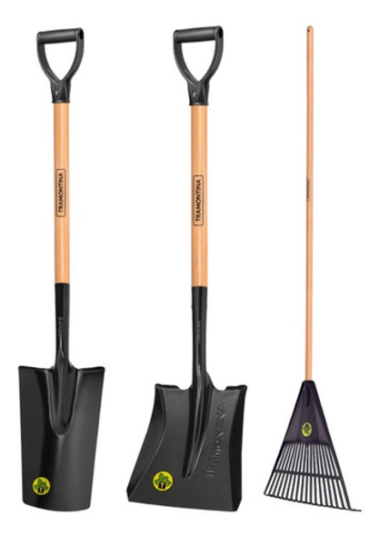 Kit Combo Jardineria Pala Ancha+punta+barrehojas Tramontina 0