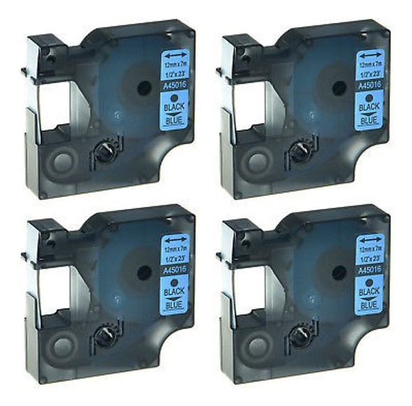 Negro 45016 4pk De Etiqueta Azul Cinta Para Dymo D1 Labelman 1