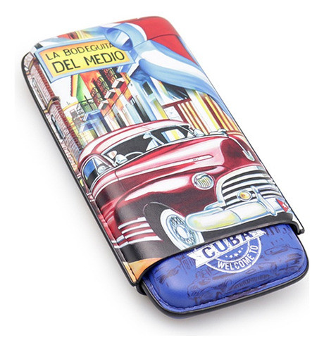 Porta 3 Charutos Em Couro Welcome To Cuba - Azul 0
