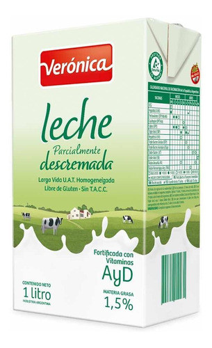Leche Veronica Descremada X Litro En Pack De 12unidades 0