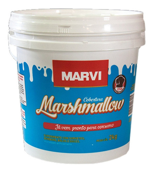 2kg Cobertura Recheio De Marshmallow Marvi - Balde 0 2kg Cobertura Recheio De Marshmallow Marvi - Balde 0