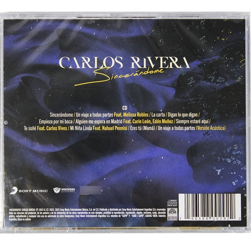 Carlos Rivera Sincerándome Cd Album Nuevo 1