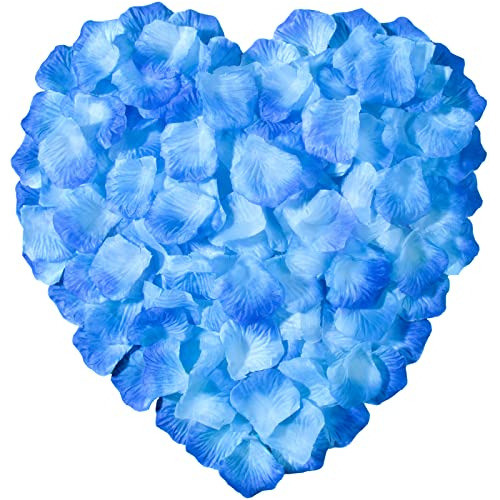 Petalos De Rosas De Tela 1200u Color Azul Celeste 0