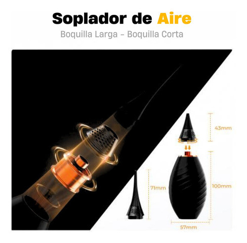 Pera Sopladora Fotografia Doble Boquilla De Goma. Limpieza 1