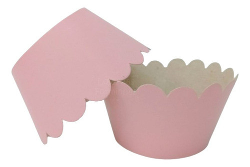 Wrappers Saias Para Cupcake Rosa Bebê Chá Revelação 40 Unid 0