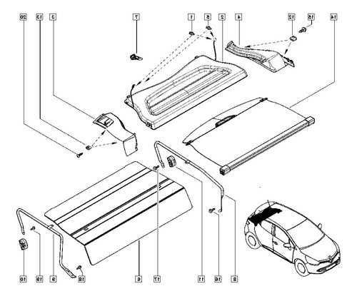 Soporte Bandeja Trasera Renault Clio Iv Original 1