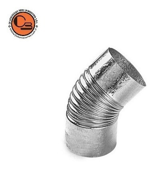 Codo 45° Zinc 4 Pulgadas (100) Ventilación Chapa Galvanizada 1