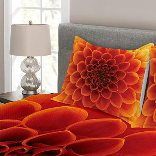 Cubrecama Abstracto Lunarable, Flor Abstracta Y Pétalos Flor 1